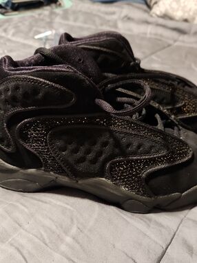 Jordan Black Sneakers with Gold Glitter Accents
